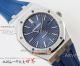 Replica 41mm Audemars Piguet 15400 Blue Rubber Strap Royal Oak Watch (3)_th.jpg